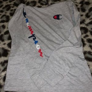 champion long sleeve t with hood